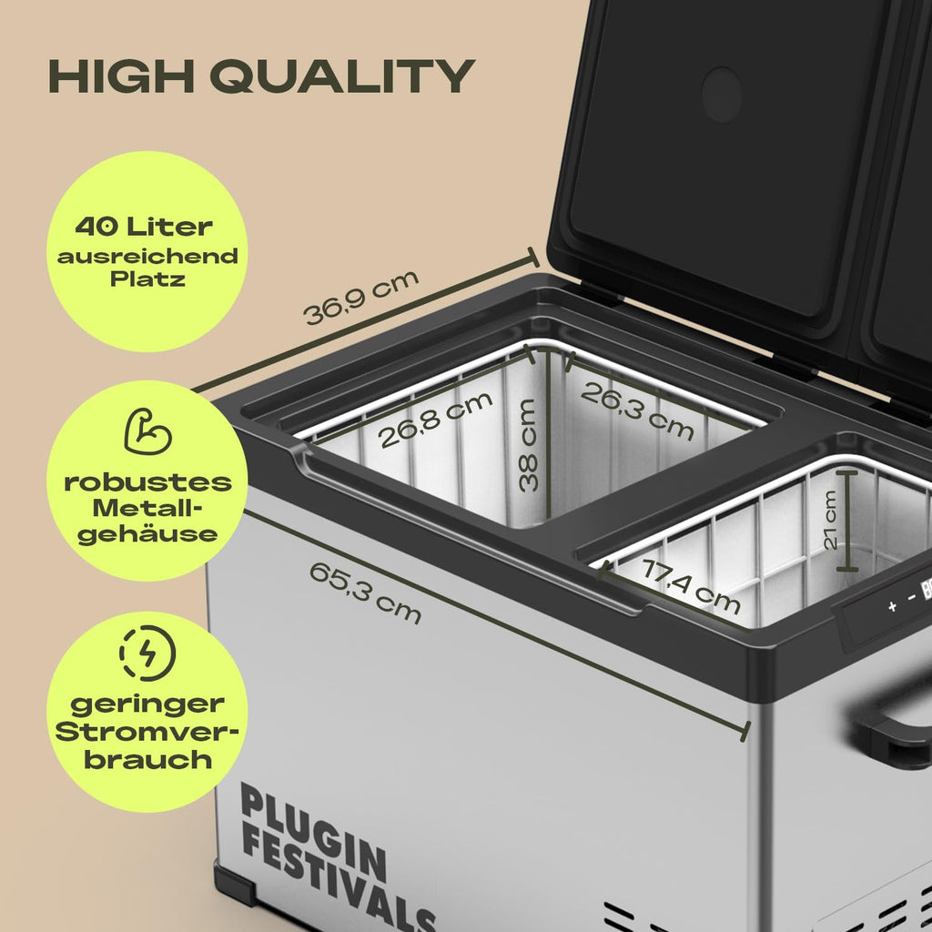 Elektrische Kompressor-Kühlbox IceCube DUAL 38 Liter mit zwei Kühlzonen, App-Steuerung und 12V/230V-Anschluss