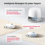 Saugroboter mit Wischfunktion und hebbarem Wischmopp Qrevo Curv 2 Pro 25.000 Pa 7,98 cm LiDAR Navigation Weiß
