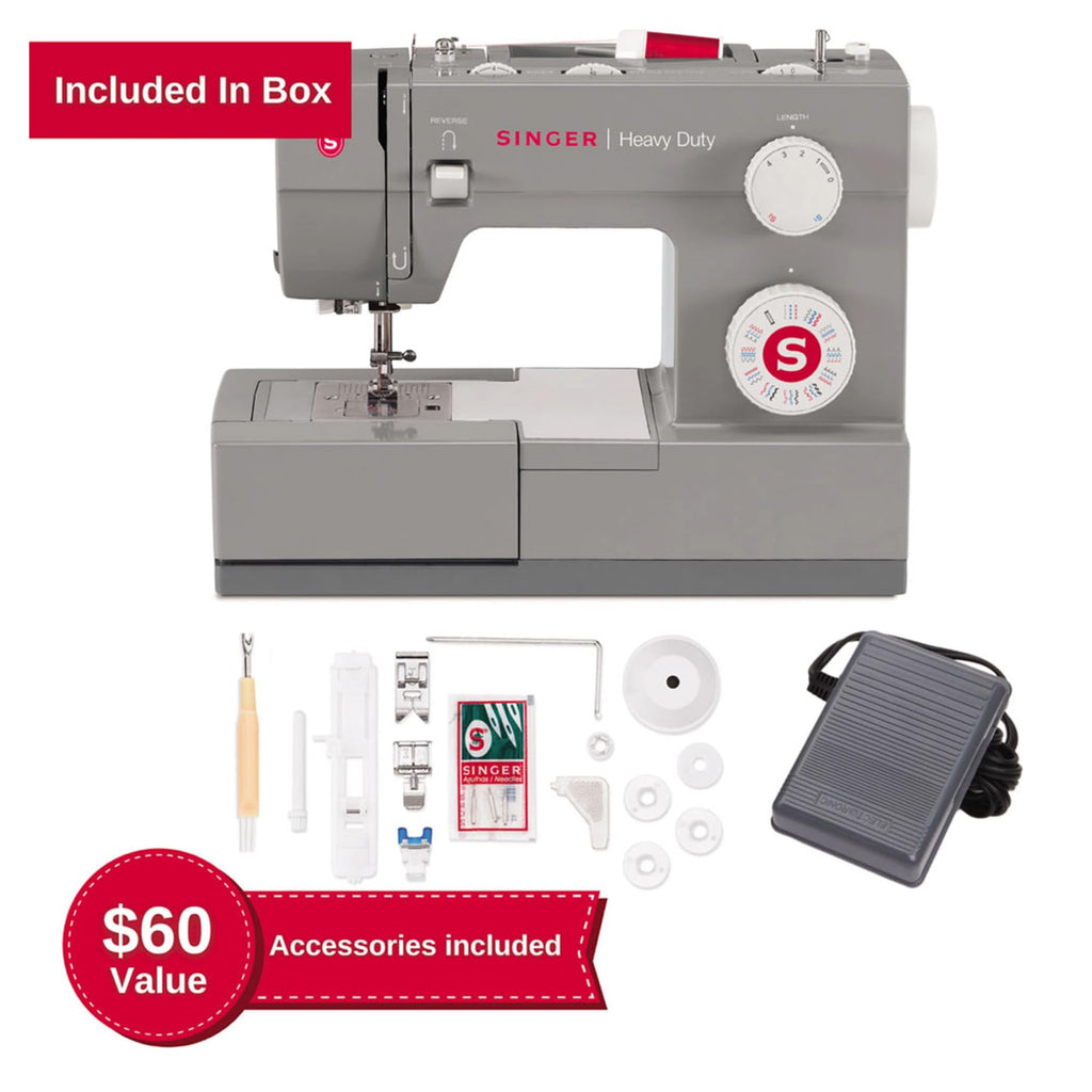 Nähmaschine Heavy Duty 4432 mechanisch mit 32 Stichen, leistungsstarkem Motor, automatischem Knopfloch und Nadeleinfädler