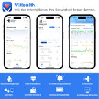 Ring-Pulsoximeter O2Ring mit Alarm und Bluetooth für kontinuierliche SpO2- und Herzfrequenzüberwachung, inkl. App und Berichte