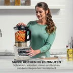 Heiß-Kalt-Mixer und Suppenbereiter 1,7 l 1000 W mit 10 Auto-iQ-Programmen Glaskrug Stampfer und Reinigungsbürste