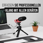 Richtrohrmikrofon VideoMic NTG mit USB-C und 3,5-mm-Anschluss, Superniere für Kamera, Smartphone und Computer