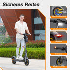 Elektroroller EV10S Max mit Straßenzulassung (ABE), faltbarer E Scooter für Erwachsene mit 500W Motor, 48V 15,6Ah Akku, bis zu 80 km Reichweite und
