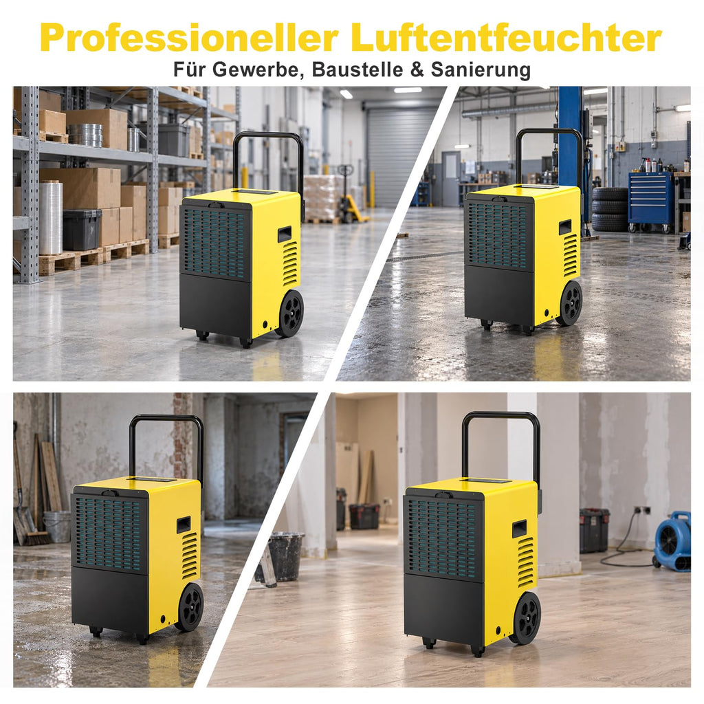 Bautrockner Luftentfeuchter 30 L pro Tag 7 L Wassertank Keller Baustelle bis 90 m² LED-Display Timer Abtauautomatik