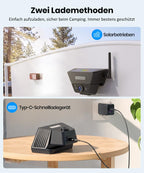 Kabellose Solar-Rückfahrkamera mit KI-Warnungen und 1-Min-Magnetmontage, 7,2"""" 1080P