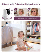 Babyphone mit 2 Kameras und 7"""" HD-Display, Split-Screen-Überwachung ohne WLAN, 6000mAh Akku, Nachtsicht und VOX-Modus