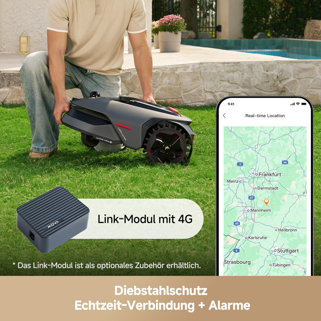 Mähroboter LiDAX Ultra 800 mit Garage, 3D-LiDAR und KI-Vision, 20 cm Schnittbreite, Schnitthöhe 3-10 cm