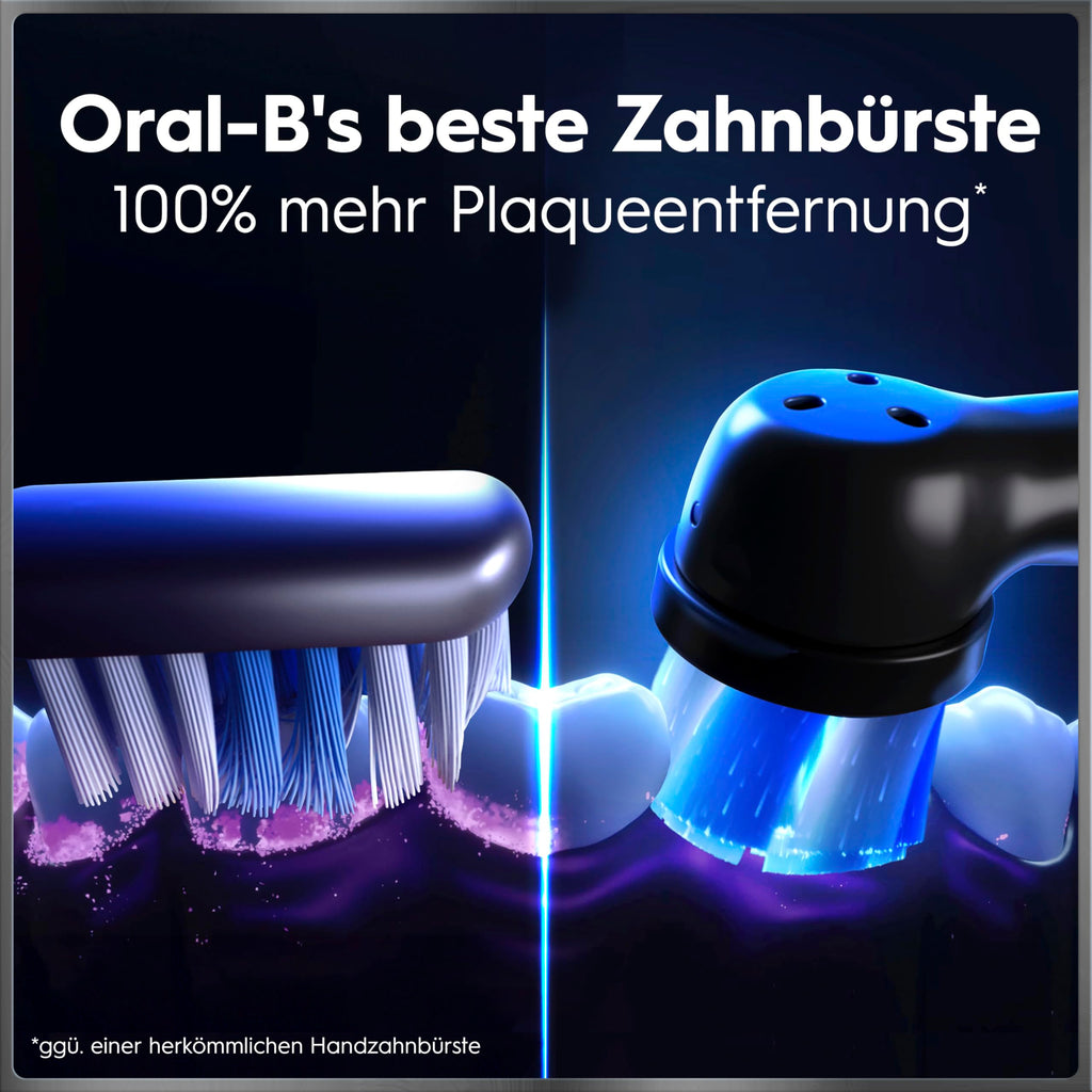 Elektrische Zahnbürste iO Series 10 mit iO Sense Ladestation, 3 Aufsteckbürsten, Lade-Reise-Etui und 7 Putzmodi in Cosmic Black