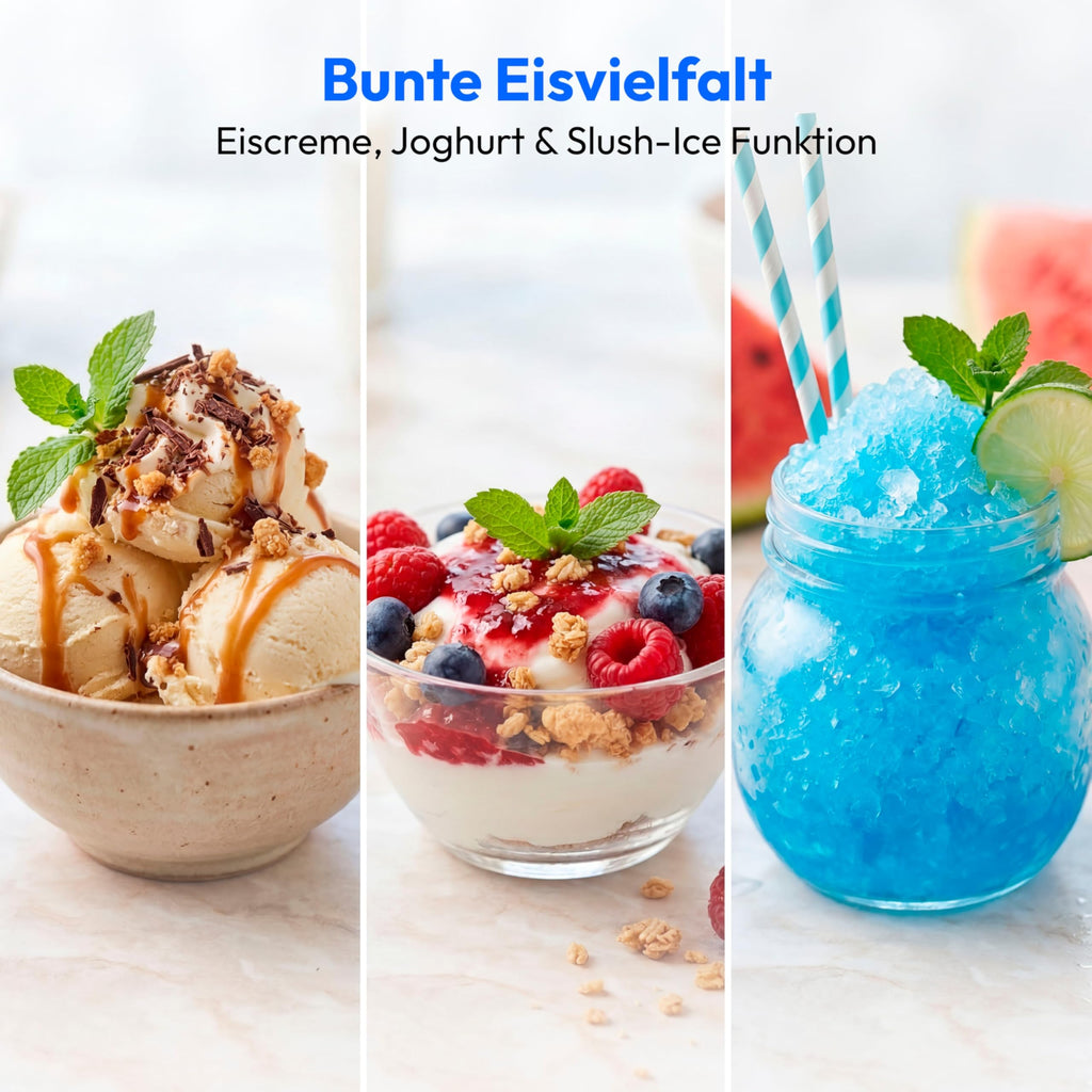 Eismaschine mit Kompressor für Eiscreme, Joghurt und Slush, 1,5 Liter, ohne Vorkühlen