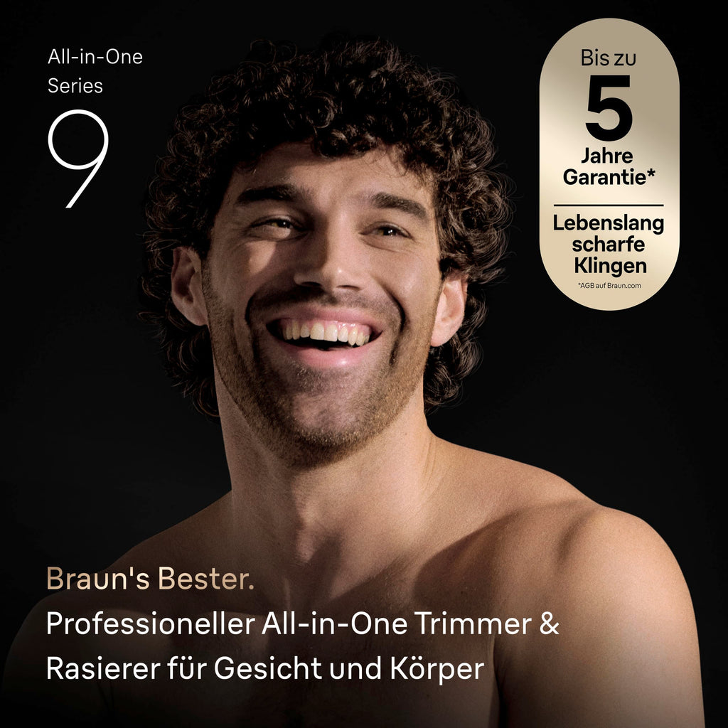 Multigroom All-in-One Series 9 Bart- und Haartrimmer AIO9565 mit 15 Kämmen und 6 Aufsätzen in Grau
