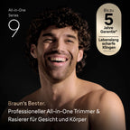 Multigroom All-in-One Series 9 Bart- und Haartrimmer AIO9565 mit 15 Kämmen und 6 Aufsätzen in Grau