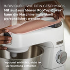 Küchenmaschine mit Waage und 5 l Edelstahlschüssel, 1200 W, inkl. 3-teiligem Patisserie-Set, Weiß