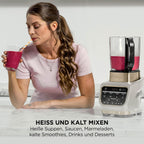 Heiß-Kalt-Mixer und Suppenbereiter 1,7 l 1000 W mit 10 Auto-iQ-Programmen Glaskrug Stampfer und Reinigungsbürste