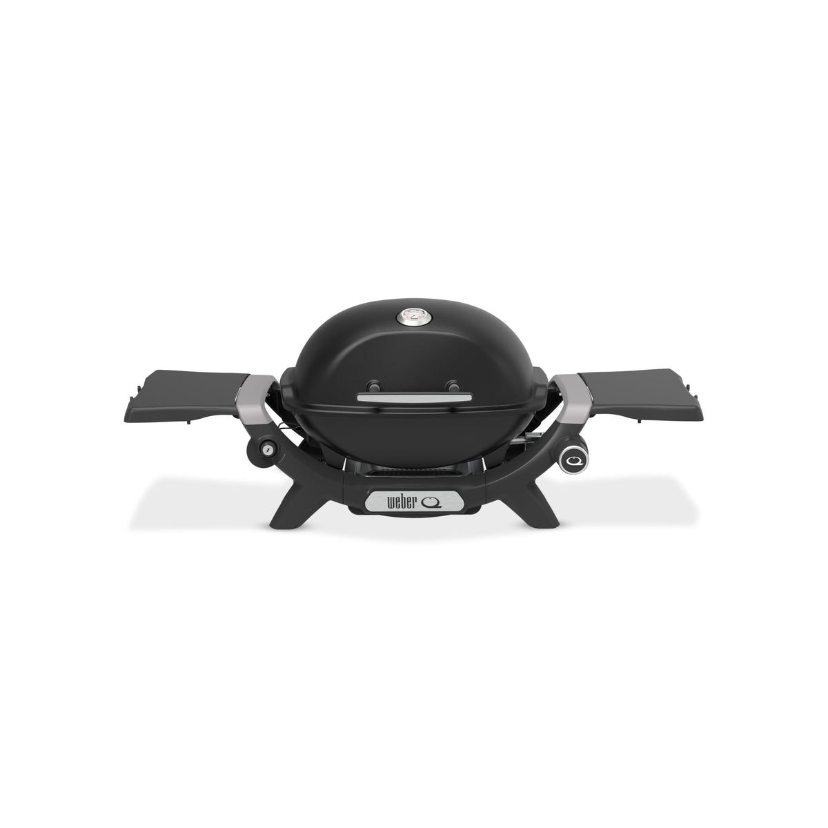 Kompakter Gasgrill Q 1200N mit klappbaren Seitentischen und 2,93 kW Brenner, schwarz