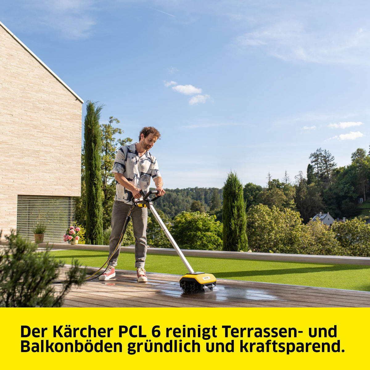 Terrassenreiniger PCL 6 für Holz und WPC mit 4 Bürstenwalzen, 300 mm Arbeitsbreite