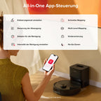 Saugroboter mit Wischfunktion Q10 S5+ Set, 10.000 Pa Saugkraft und selbstentleerender Station