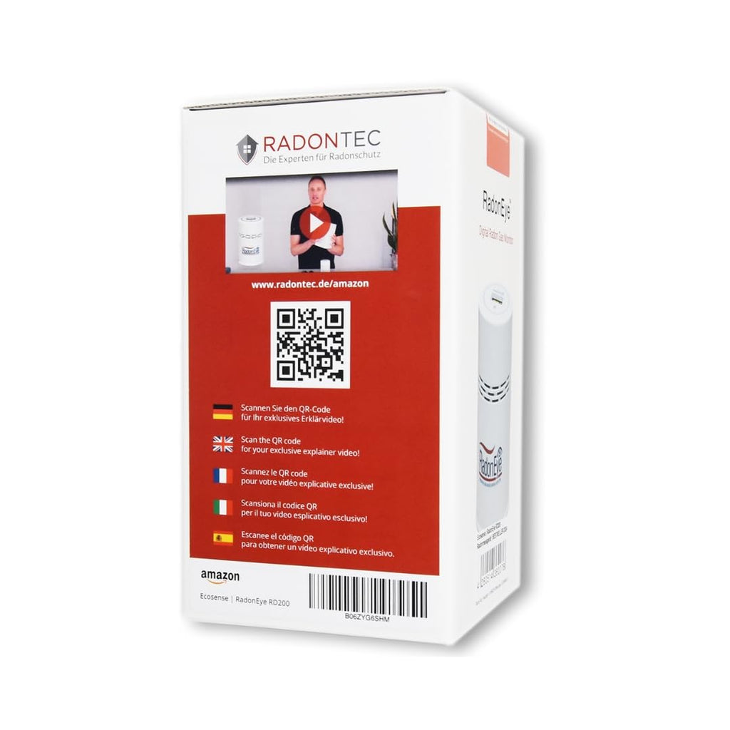 Digitales Radonmessgerät RadonEye RD200 für Zuhause, Keller und Arbeitsplatz mit Echtzeitmessung, App und Langzeitmessung