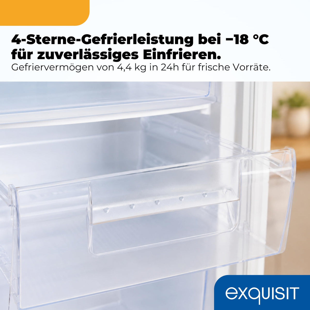 Gefrierschrank 91 l mit 4 Gefrierschubladen, GS512-040E, 4-Sterne, 85,5 x 55 x 58 cm, weiß