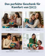 Faltbares Nackenmassagegerät G7 Pro Fold mit Wärme, 9 Vibrationsköpfe, kabellos, 2400-mAh-Akku, grau