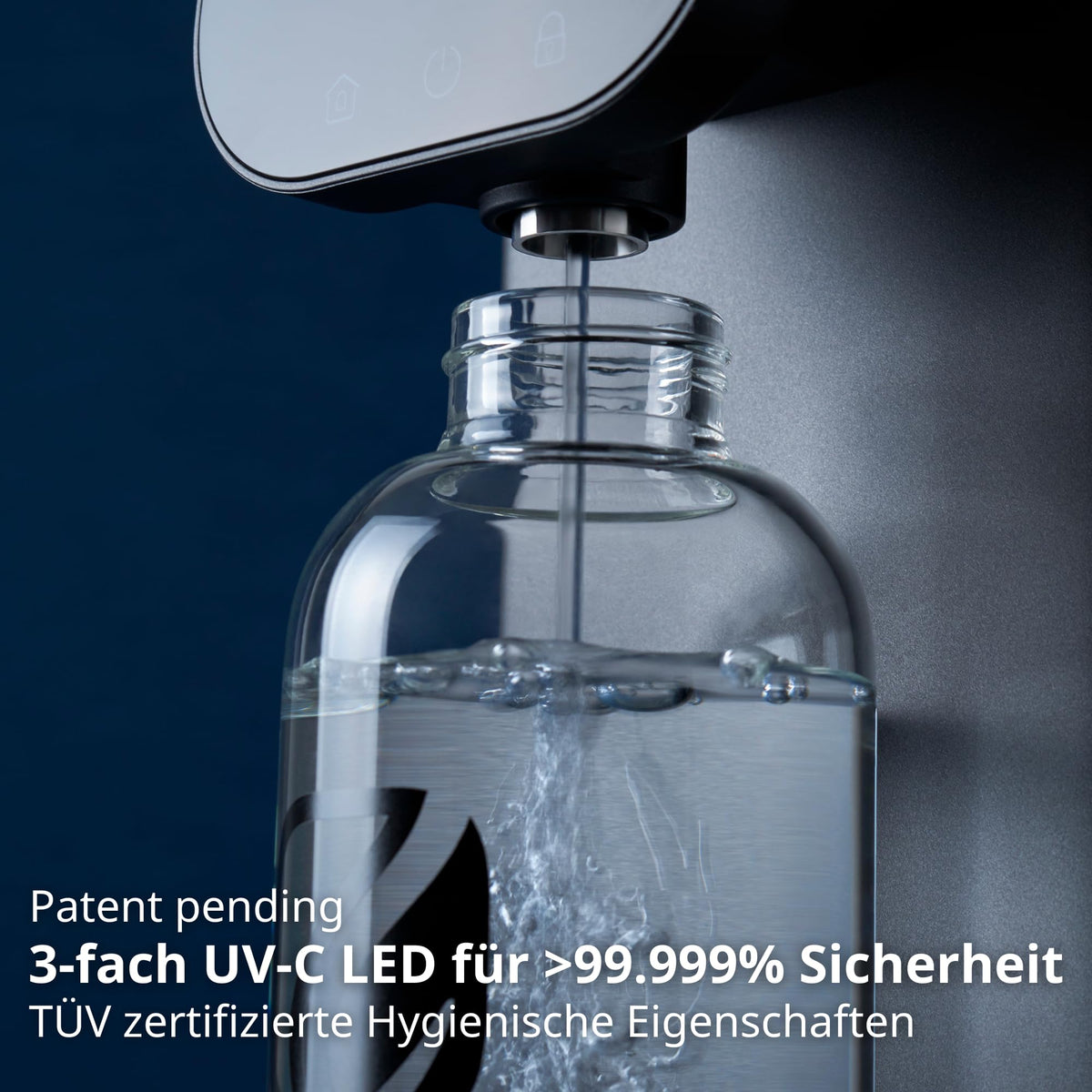 Auftisch Osmoseanlage Fusion Air mit Heißwasserspender 4,7-L-Tank UV-C LED 10-Stufen-Filterung Mineralisierung