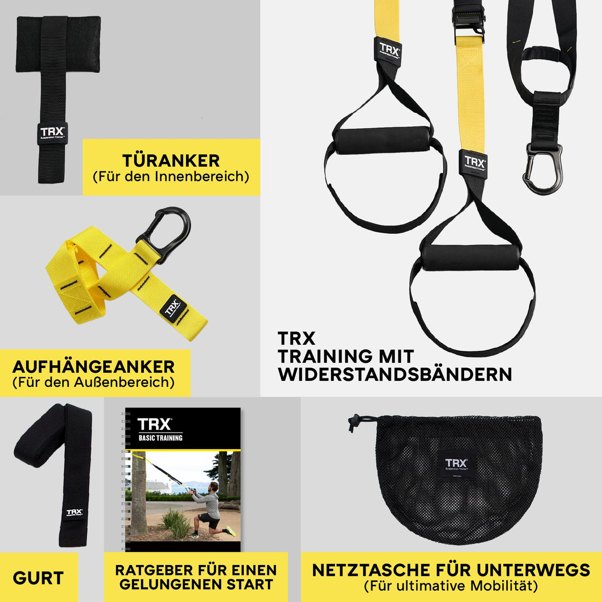 Schlingentrainer Ganzkörper-Trainingssystem All-in-One mit Türanker Aufhängung und Fußschlaufen