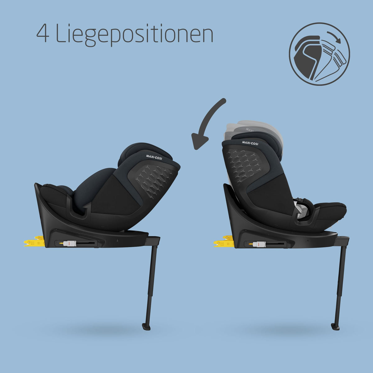 Kindersitz mit ISOFIX und 360°-Drehung, 40–150 cm, rückwärtsgerichtet bis 4 Jahre, Tonal Black