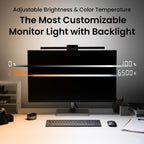 Monitorlampe mit Front- und Rücklicht, automatischem Ein- und Ausschalten sowie stufenloser Lichtsteuerung von 2700K bis 6500K