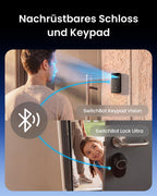 Elektronisches Türschloss zum Nachrüsten 3D-Gesichtserkennung Fingerabdruck ohne Zylindertausch WLAN und Matter
