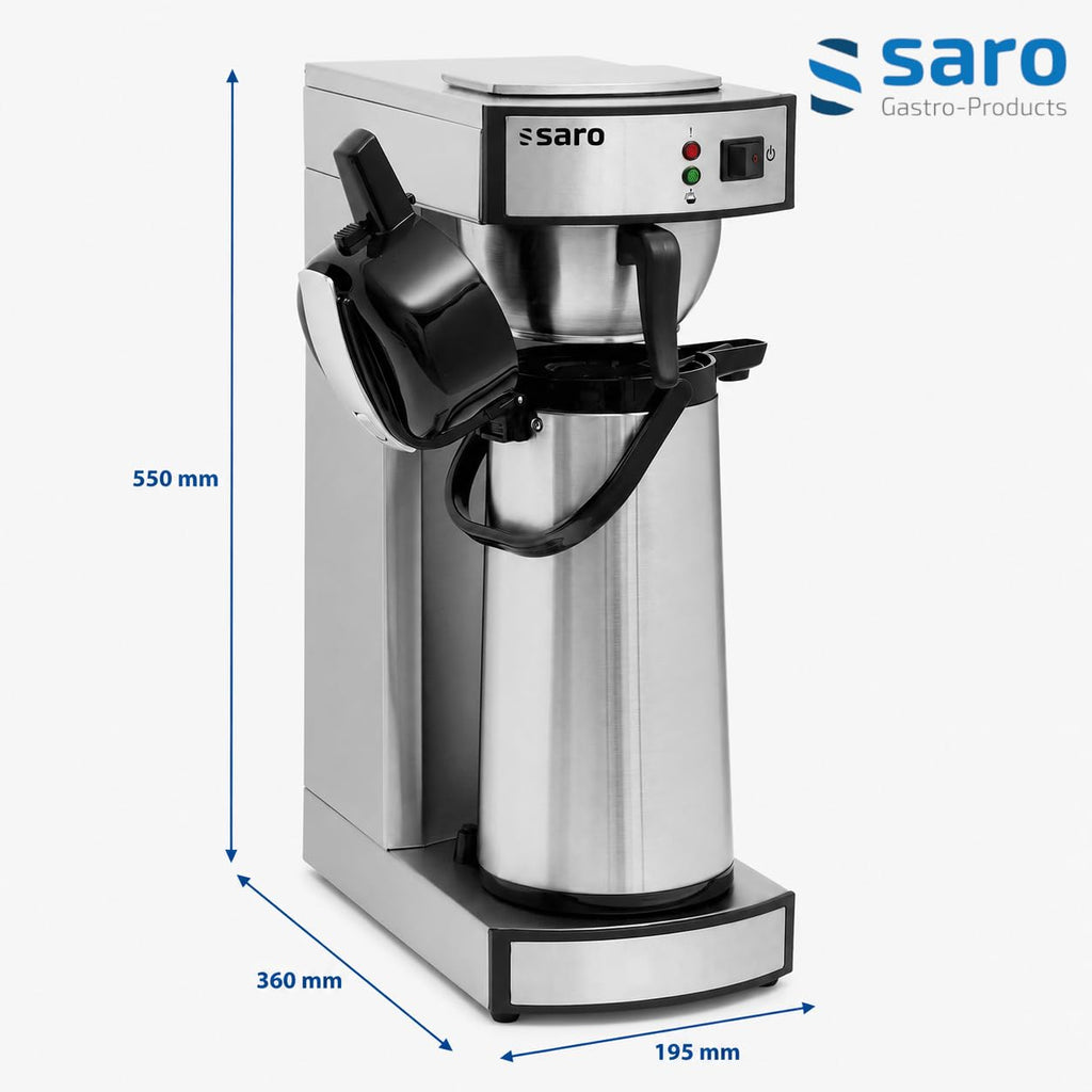 Kaffeemaschine mit Edelstahl-Isolierkanne 2,2 L, Modell THERMO 24, 2,069 kW, Brühzeit 5–6 Min, Trockenlaufschutz