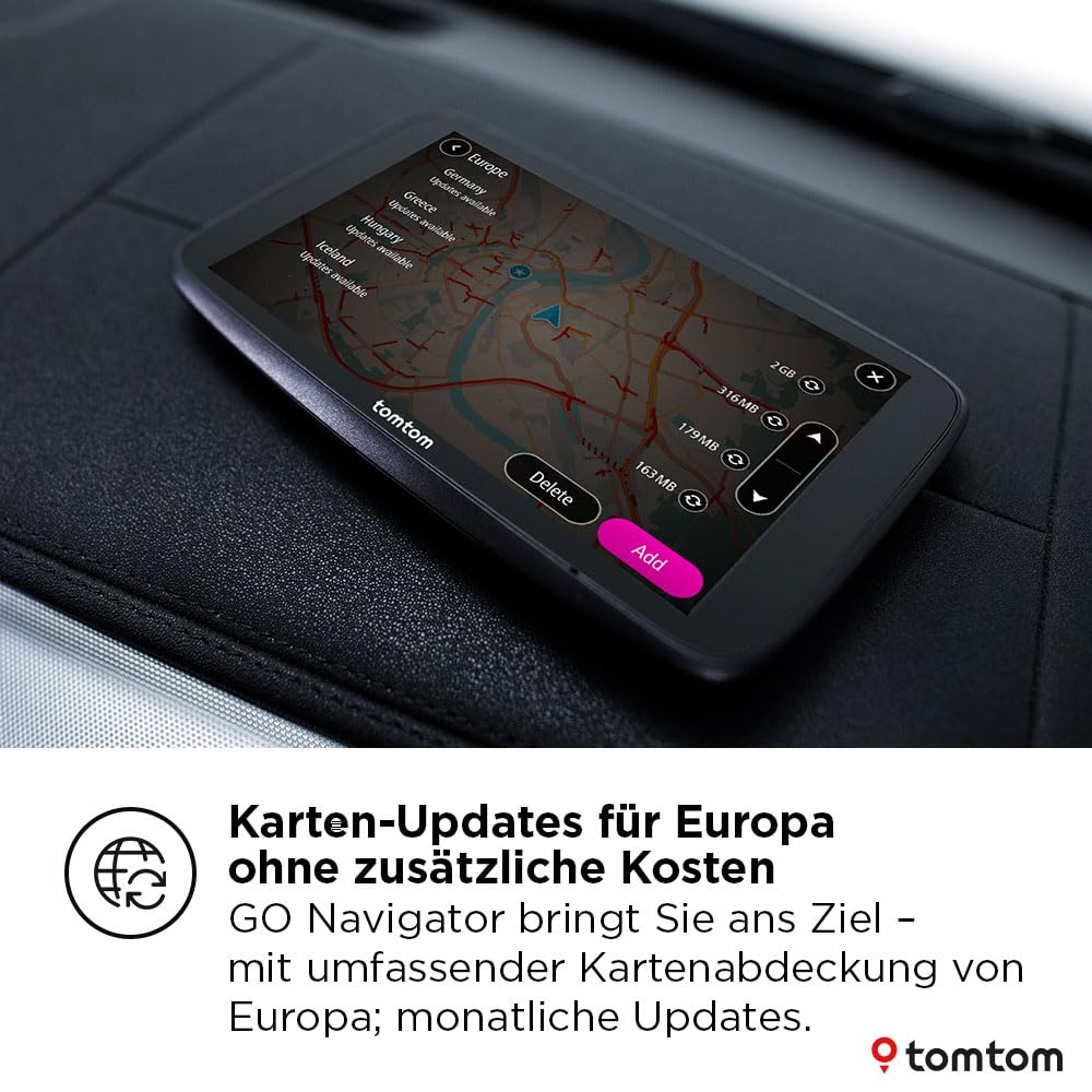 Pkw-Navigationsgerät GO Navigator mit 7-Zoll-Display Verkehrsinformationen Europakarten Wi-Fi-Kartenupdates