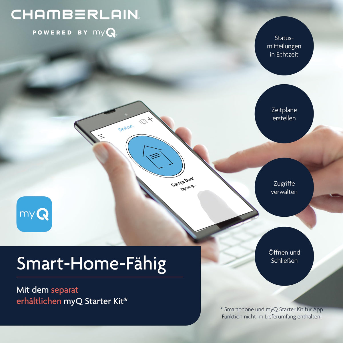 Garagentorantrieb ML1040EV mit 1000 N Zugkraft für Tore bis 140 kg, leiser Zahnriemenantrieb und Smart-Home-Fähigkeit, inkl. 2 Handsender