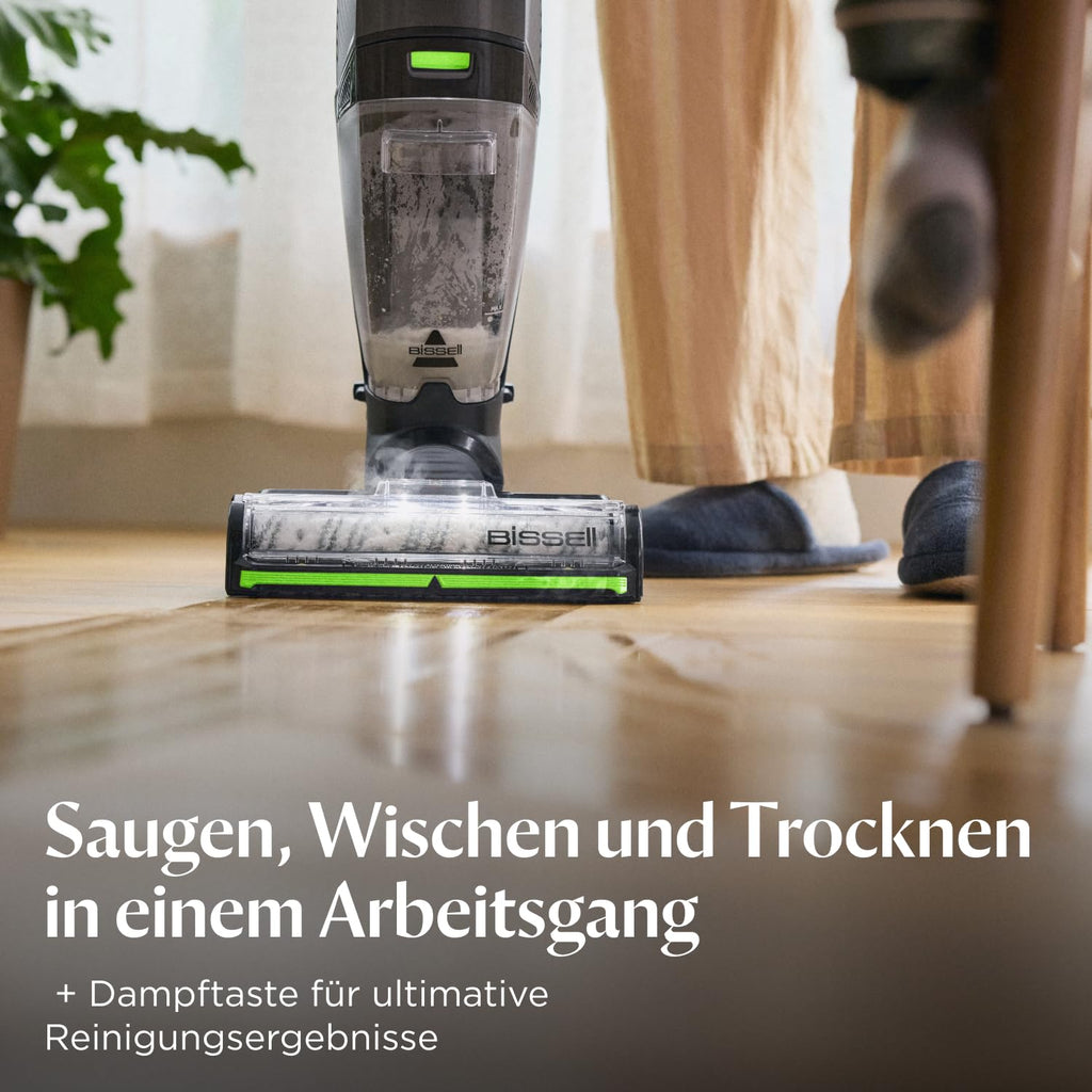 Nass- und Trockensauger CrossWave HydroSteam PET mit Dampffunktion, für Hartböden und Teppiche, inkl. Bürstenrolle und Reinigungslösung