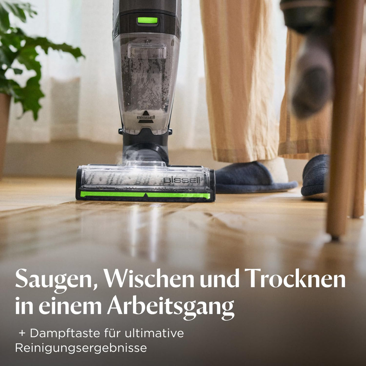 Nass- und Trockensauger CrossWave HydroSteam PET mit Dampffunktion, für Hartböden und Teppiche, inkl. Bürstenrolle und Reinigungslösung