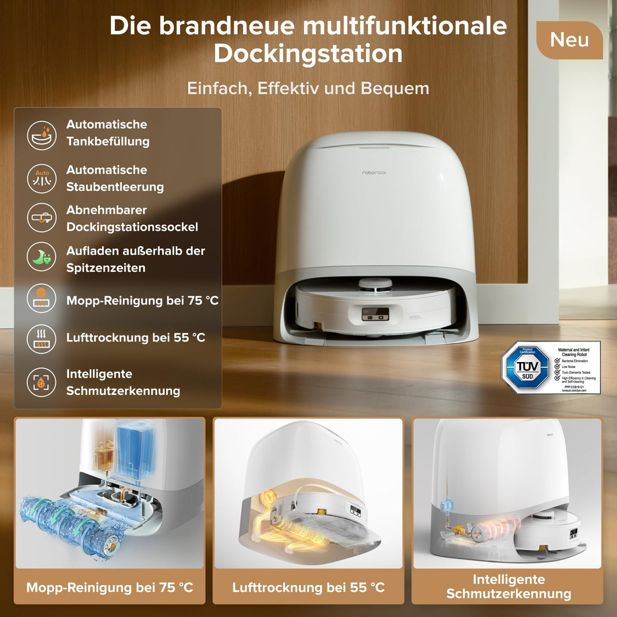 Saugroboter mit Wischfunktion Qrevo Curv 2 Flow, 20.000 Pa Saugkraft und selbstreinigender SpiraFlow-Wischwalze