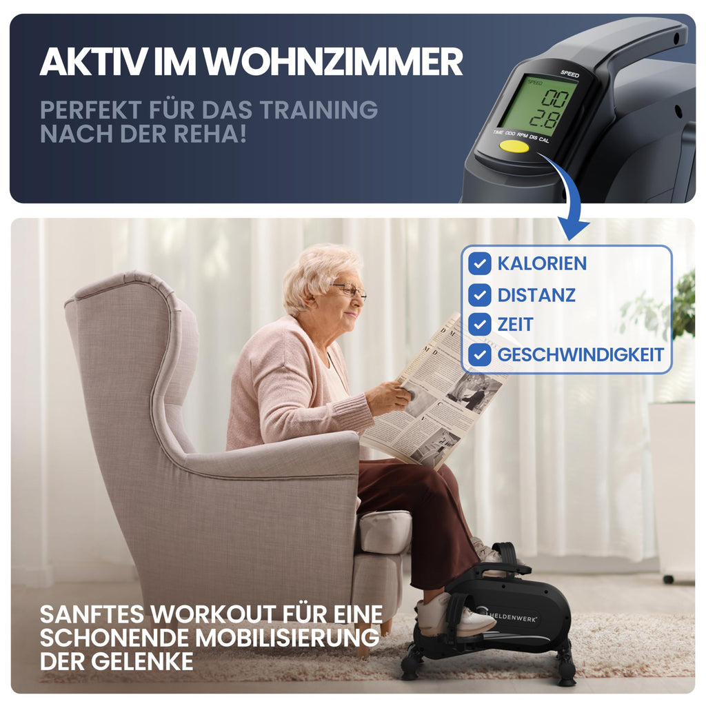 Pedaltrainer PRO Set mit Fitnessbändern, TÜV/GS geprüft, bis 210 kg, gelenkschonend