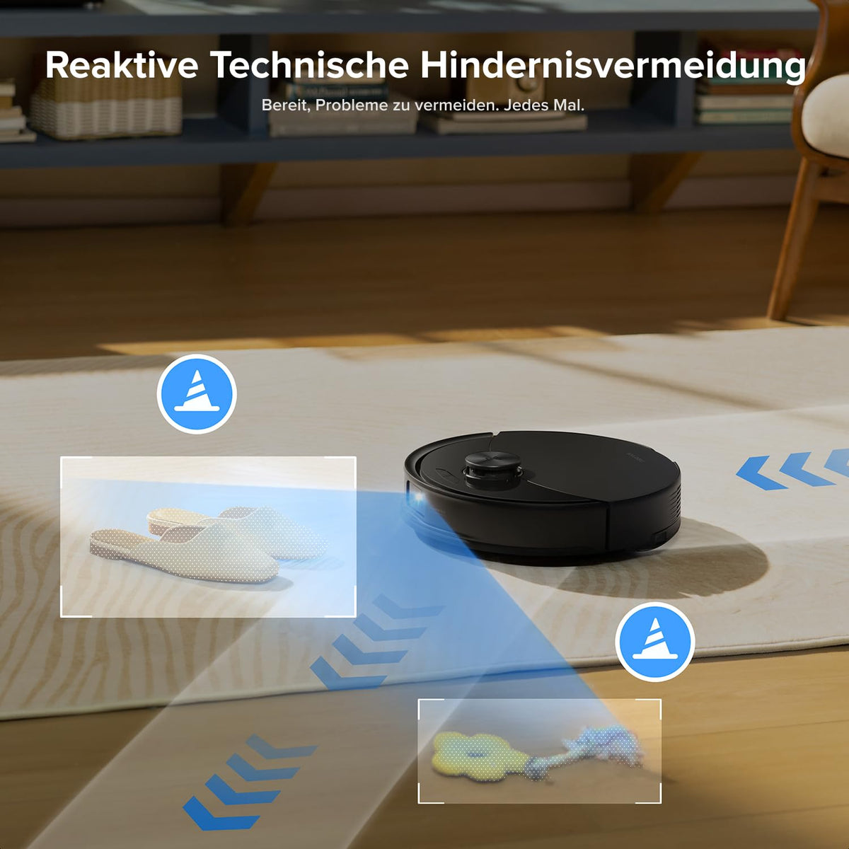 Saugroboter mit Wischfunktion Q10 S5+ Set, 10.000 Pa Saugkraft und selbstentleerender Station