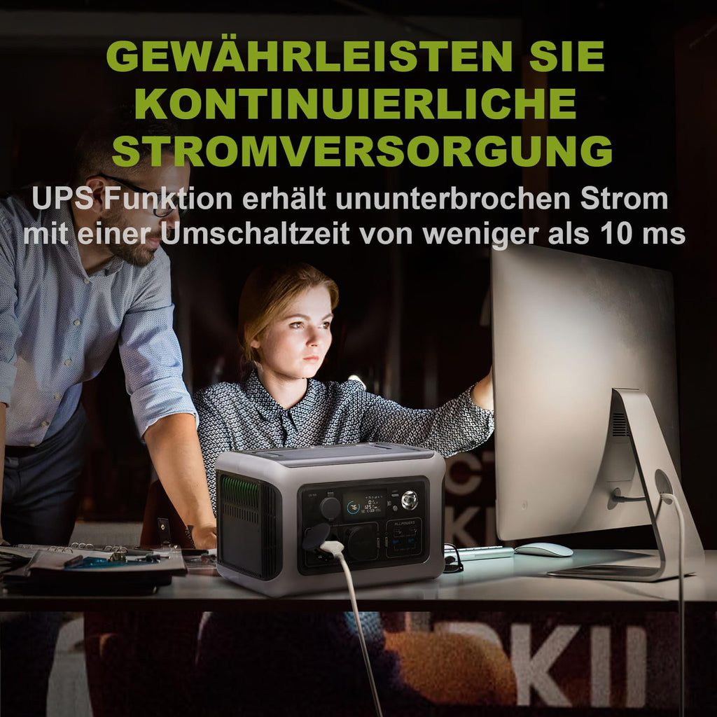 Tragbare Powerstation 299Wh mit 100W Solarpanel, 600W LiFePO4 Solargenerator R600