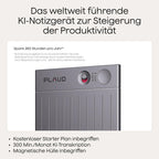 KI-Diktiergerät Plaud Note mit 64 GB, 30 Std. Aufnahme und magnetischer Hülle in Schwarz
