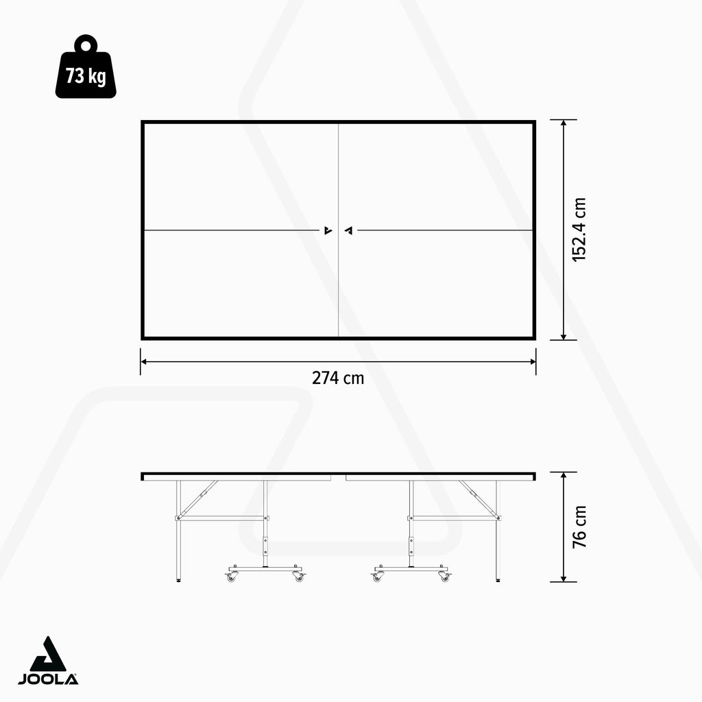 Indoor Tischtennisplatte klappbar Inside J15 274 x 152,5 x 76 cm 15 mm Plattenstärke Metallrahmen Netz