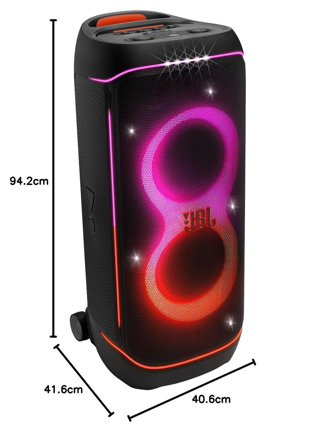 Tragbarer Bluetooth-Partylautsprecher PartyBox 720 800 W Stereo IPX4 spritzwassergeschützt mit Lichtshow und 15 Stunden Akkulaufzeit