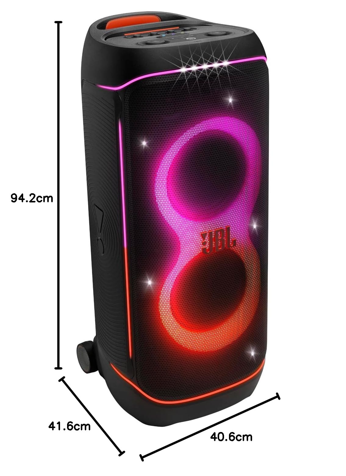 Tragbarer Bluetooth-Partylautsprecher PartyBox 720 800 W Stereo IPX4 spritzwassergeschützt mit Lichtshow und 15 Stunden Akkulaufzeit