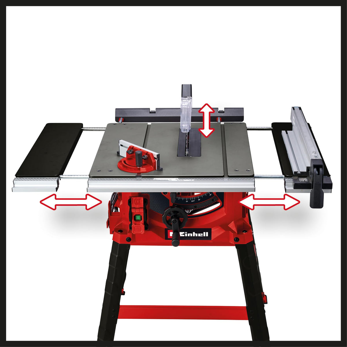 Tischkreissäge TC-TS 2225 U mit 80 mm Schnitthöhe, 870 mm Arbeitshöhe und ausziehbaren Seitentischen