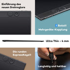 Grafiktablett Intuos Pro Medium 8192 Druckstufen Bluetooth USB mit Pro Pen 3 ExpressKeys 263 x 148 mm aktive Fläche
