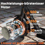 E-Scooter S3 mit Straßenzulassung ABE, 35 km Reichweite, 350 W Motor und App-Steuerung
