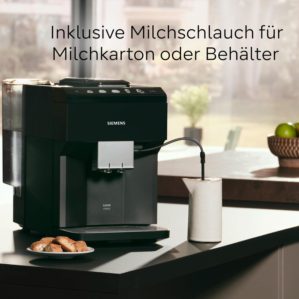 Kaffeevollautomat EQ500 classic mit farbigem TFT-Display und Doppeltassenfunktion, für 5 Kaffee- und Milchgetränke, inkl. Milchschlauch und BRITA