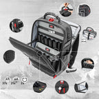 Werkzeugrucksack Modular X18 21 Haltelaschen 37 Taschen wasserfest mit MOLLE-Bändern und wasserdichter Bodenschale
