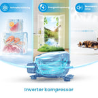 80L Kühlschrank mit Gefrierfach, EEK D, 39 dB, Inverter-Kompressor, freistehend, weiß