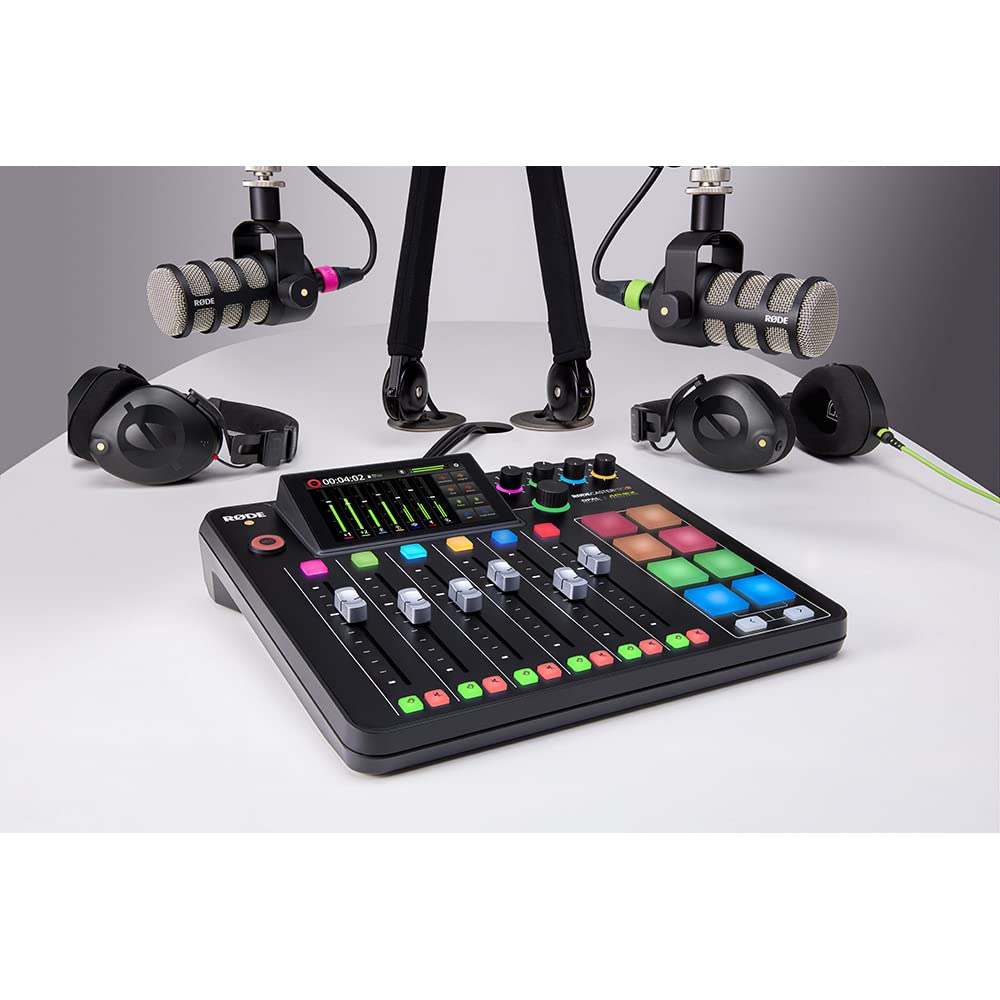 Podcast Produktionsstudio Pro II 9 Kanäle 4 Combo-Eingänge Dual USB-C Bluetooth 8 SMART Pads