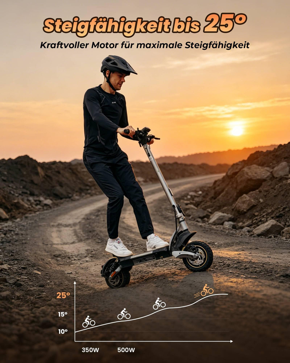 E-Scooter mit Straßenzulassung V5 Pro, 10 Zoll Elektroroller mit 500W Motor, 48V 12,5 Ah Akku und bis zu 70 km Reichweite, duales Bremssystem für