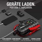 Starthilfe Powerbank 2000A für Benzin bis 8,0L und Diesel bis 6,0L, 12V Lithium mit Powerbank-Funktion und LED-Lampe